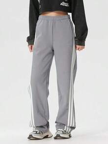 Adidas New DCE KN PNT Classic Retro Casual Sports Knit Pants - Grey - View 3