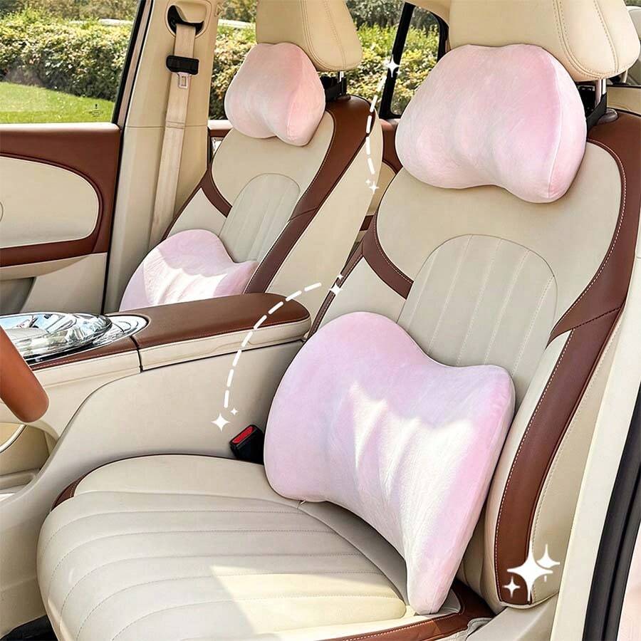 1pc Car Headrest Pillow, Memory Foam Lumbar Support Cushion For Car Seat, Neck Pillow And Back Support For Driving