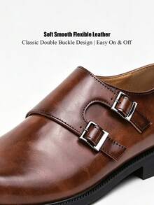 Salkin Mocasines con hebilla vintage para hombre, puntera puntiaguda y sin cordones, zapatos formales elegantes para caballero, adecuados para hombres de mediana edad, jóvenes, estudiantes, vuelta al colegio, ceremonia de graduación, oficina, negocios, fiesta, boda, novio, primavera/verano/otoño, tallas grandes - Marrón - Ver 4