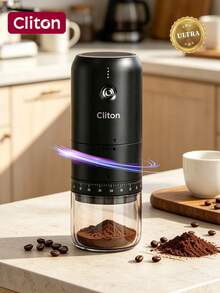CLITON 1件裝電動咖啡研磨機，陶瓷錐形磨盤，粗細可調，一鍵控制，USB充電，研磨均勻，便攜迷你咖啡豆研磨機，適用於居家、旅行、辦公室，聖誕節、情人節、父親節、母親節節日禮物 - 彩色 - 查看 2