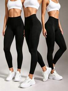 1 st svarta varma tights för kvinnor, hög midja med magkontroll, elastiska slimma leggings - Multifärgad - Visa 19