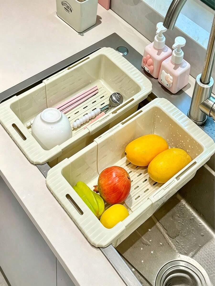 可折疊可收納廚房濾水籃,適用於清洗蔬菜水果及家用水槽排水 - 升級款 - 查看 1