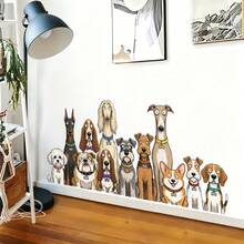 1pc Colorful Dog Collar Combination Wall Sticker, Pet Store Front Desk Background Wall Atmosphere Decor Sticker - Multicolor - View 1