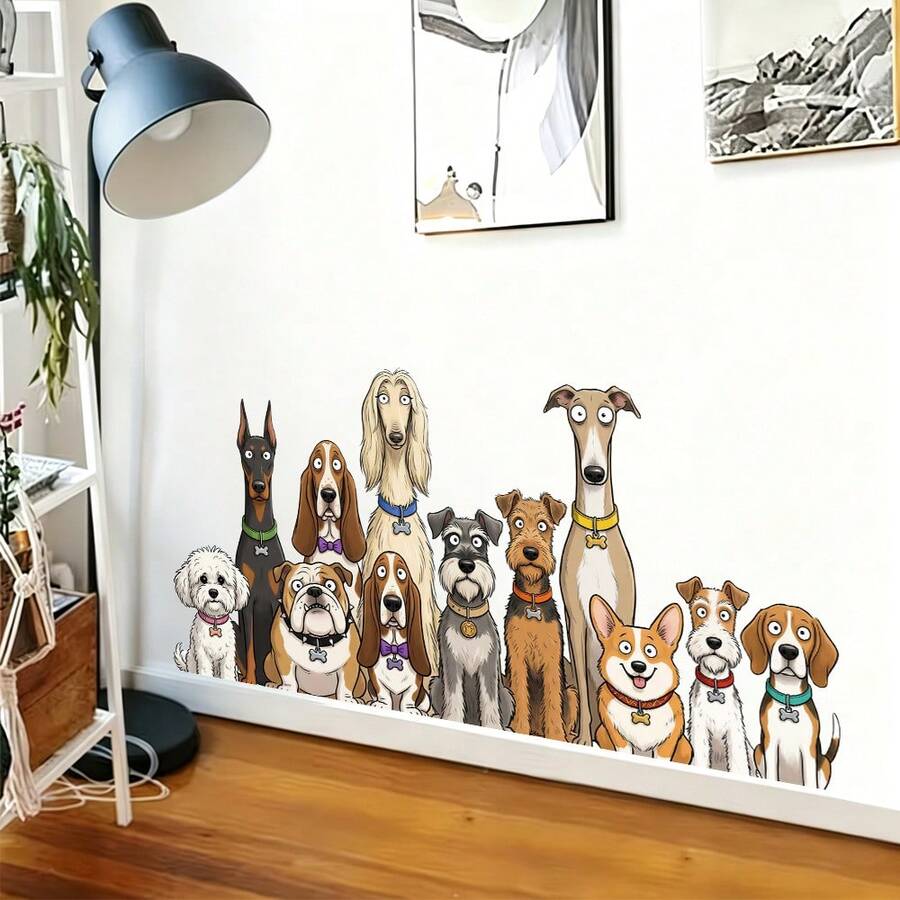 1pc Colorful Dog Collar Combination Wall Sticker, Pet Store Front Desk Background Wall Atmosphere Decor Sticker - Multicolor - View 1