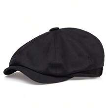 1pc Men's Solid Color Newsboy Cap, Casual Outdoor Hat, Fashionable Beret, Suitable For Spring/Autumn Travel, Beach, Party - Multicolor - View 9