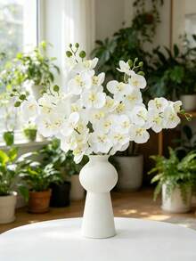 1PC Artificial Phalaenopsis Orchid, Wedding Decoration, DIY Material, Bridal Bouquet, Wedding Car Decoration, Arch Decoration, Home, Restaurant, Bedroom, Vase Decoration, Procession Decoration, New Year Gift, Valentine's Day Gift, Graduation Gift - White - View 8