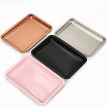 Rectangular Stainless Steel Nail Art Tray, Multi-Color Metal Storage Tray, Professional Nail And Foot Care Tool, Rhinestone Gemstone Cosmetic Jewelry Display Tray, Suitable For Nail Salon And Home Use - Multicolor - View 6