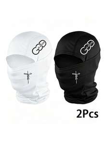 Musion 1/2PCS Quick Dry UV Protection Letter Graphic Balaclava, Windproof Moisture Wicking Elastic Neck Gaiter, Lightweight Helmet Liner Headwear For Running, Skiing & All Outdoor Sports - Multicolor - View 7