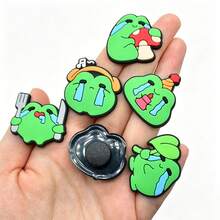 16/25 Stück traurige Frosch Schuhanhänger, PVC Schuhdekorationen, Schuhzubehör, kreative Geburtstags-, Weihnachts- und Halloween-Partygeschenke - Verschiedenfarbig - Übersicht 4