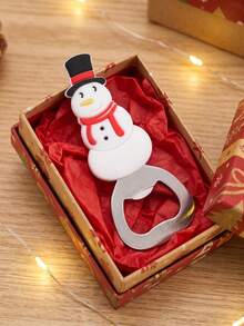 1pc Christmas Theme Bottle Opener (Refrigerator Magnet Function) - 4 Cute Designs (Santa Claus, Snowman, Reindeer, Christmas Tree), Stainless Steel Fun Party Tableware, Holiday Gift Christmas Decoration Home, Christmas Stocking Filler Winter Room Decor - Christmas Cartoon Bottle Opener - View 10