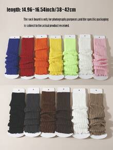 4/1 Pair Girls' Simple Fashion Versatile Autumn/Winter Leg Warmers, 4-12 Years Old Girls' Versatile Style, JK Outfit, Candy Color, Neon Color, Autumn/Winter Maillard Color, All-Match Simple Black/White Multiple Colors Available For Free Selection - Multicolor - View 2