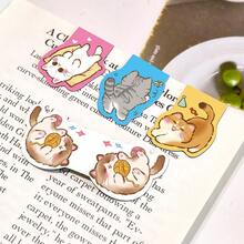 Cute Cat Magnetic Bookmark Set, Double-Sided Cartoon Page Markers, Japanese Style Adorable Reading Accessories, Student Study Supplies And Book Lover Gifts - C - View 4
