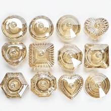 香檳金水晶玻璃容器附蓋，小愛心、正方形、圓形、六角形，適用於美甲液與美甲粉容器，適合美甲沙龍使用 - 香檳色 - 查看 3