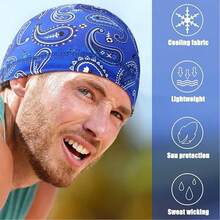 1 Buah/Set Topi Bersepeda Pendingin Pria - Topi Dalaman Tanpa Pinggiran Penyerap Keringat untuk Bersepeda dan Lari - MultiWarna - View 9