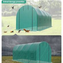 Invernadero túnel gran 15x7x7 pies para jardín - Estructura de acero galvanizado reforzado - Cubierta PE resistente - 8 ventanas con malla -  Ideal para cultivo y protección de plantas en exterior - Puerta enrollable - Ver 6