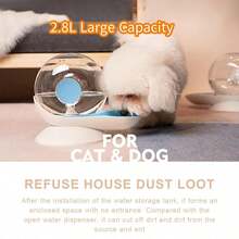 2.8L Snail Water Fountain, Automatic Circulation Without Electricity, Pet Cat Water Bowl Drinking Device, Cat Supplies - Multicolor - View 9