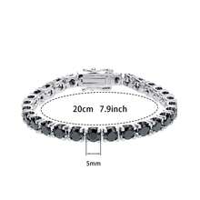 emejewe 1D VVS1 Moissanite Tennis Bracelet, Original S925 Sterling Silver Plated With White Gold, Comes With GRA Certificate, Unisex - Black - View 50
