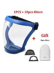 Full Face Transparent Protective Shield, Adjustable Buckle, Unisex Full Coverage Transparent Cycling Windproof Dustproof Face Mask, Windproof Welding Use - Multiple Styles - View 6