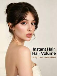 10 Inch Synthetic Fiber Women's Hair Wig, Bangs, Natural Fluffy And Lightweight, Perfect For Covering White Hair And Sparse Bangs, Hair Accessory, Halloween - Multicolor - View 3