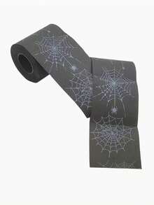 3 Rolls Black Spider Web Pattern Toilet Paper, Fun Creative Themed Toilet Paper, Bathroom Decor, Unique Gift, Prank Gift Idea, Daily Humor, Party Decoration - Multicolor - View 8
