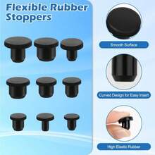 90pcs Rubber Hole Plugs, T-Shaped Silicone Rubber Stoppers 4mm/5.5mm/6mm/6.5mm/7.5mm/8mm/8.5mm/9.5mm/10.5mm, 10pcs/Size, For Sealing Furniture, Pipes, Electronic Devices, Small Gaps, Test Tubes And Glass Bottles - 90 Pcs/set - View 3