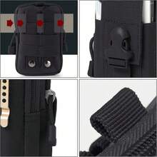 2-In-1 Tactical Belt With Pouch - High-Strength Nylon Material, Adjustable Buckle - Multi-Functional Outdoor/Hiking Survival Gear - Essential For Autumn Adventures And Holiday Camping, Tactical Fashion Accessory - Basic Style - View 4