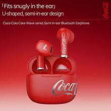 Coca-Cola T65 True Wireless Earbuds, Desain Semi-In-Ear, Diafragma Komposit 13mm, Wireless 6.0, Total Daya Tahan Baterai 20 Jam, Terjemahan AI dan Pemosisian Jarak Jauh APP, Hadiah untuk Olahraga dan Perjalanan - View 2