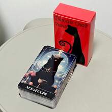 Permainan Kartu Tarot Kucing Hitam, Permainan Pesta Santai untuk Pertukaran Bahasa dan Pertemuan Sosial, Cocok untuk Hiburan Keluarga, Pesta Kartu, dan Permainan Meja. - Merah - View 3