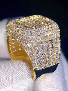 1pc Exquisite Cubic Zirconia Ring, Women's Wedding Engagement Party Jewelry Valentine's Day Gift - 1# - View 9