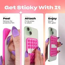 Silicone Suction Cup Phone Holder, Self-Adhesive Wall Mount Phone Bracket, Phone Wall Hanging Fixed Pad - Multicolor - View 7