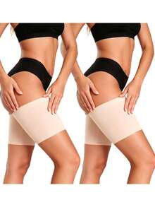 1 Pair Anti-Chafing Thigh Bands, Silicone Anti-Slip Thigh Guards, Breathable Seamless Thigh Sleeves For Women, Elastic Anti-Friction Thigh Protectors, Skin-Friendly No Roll Thigh Bands For Running, Dancing, Cheerleading, Yoga, Hiking, Workout, Please Check Size Before Purchase - Multicolor - View 15