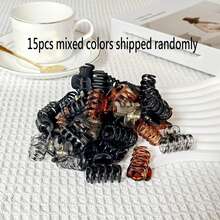 15/20/30pcs Mini Flower Claw Hair Clips, Assorted Color Small Claw Hair Clips, Braiding Hair Clips, Loose Hair Bangs Clips, Hair Clips, Hair Claws (Random Assorted Colors) - Multicolor - View 8