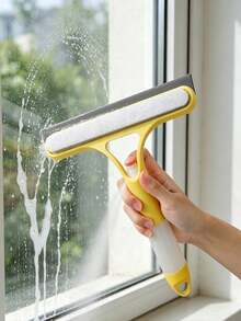 This 3-In-1 Multi-Function Glass Cleaning Set Includes A Spray Bottle, A Squeegee, A Brush And A Sponge, Suitable For Cleaning Bathroom Mirrors, Windows And Car Windows - Multiple Styles - View 3