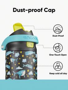 Meoky 24oz Stainless Steel Insulated Water Bottle, 2-in-1 Straw & Spout Lid, Leakproof Vacuum Tumbler, Double Wall Travel Mug, Fits Car Cup Holder for Gym, Office, Travel & Outdoor - 星空鯨(夜光) - 查看 2