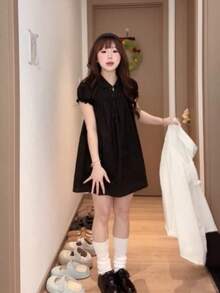 Women Short Dresses - Black - View 6