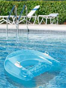 1pc Inflatable Water Sofa, Solid Color Minimalist Style, With Cup Holder, Handle Design, PVC Material, Suitable For Water, Swimming Pool, Beach Theme Party, Water Floating Seat, Inflatable Float, Air Pump Required - Multicolor - View 5