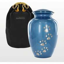 Urna Funeraria Trupoint Memorials para Mascotas Pequeñas, para Cenizas de Perros y Gatos, con Huella de Pata, Urnas de Cremación Negras para Mascotas de hasta 17 libras - Blanco - Ver 9