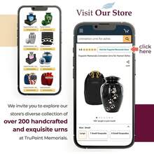 Urna Funeraria Trupoint Memorials para Mascotas Pequeñas, para Cenizas de Perros y Gatos, con Huella de Pata, Urnas de Cremación Negras para Mascotas de hasta 17 libras - Blanco - Ver 6
