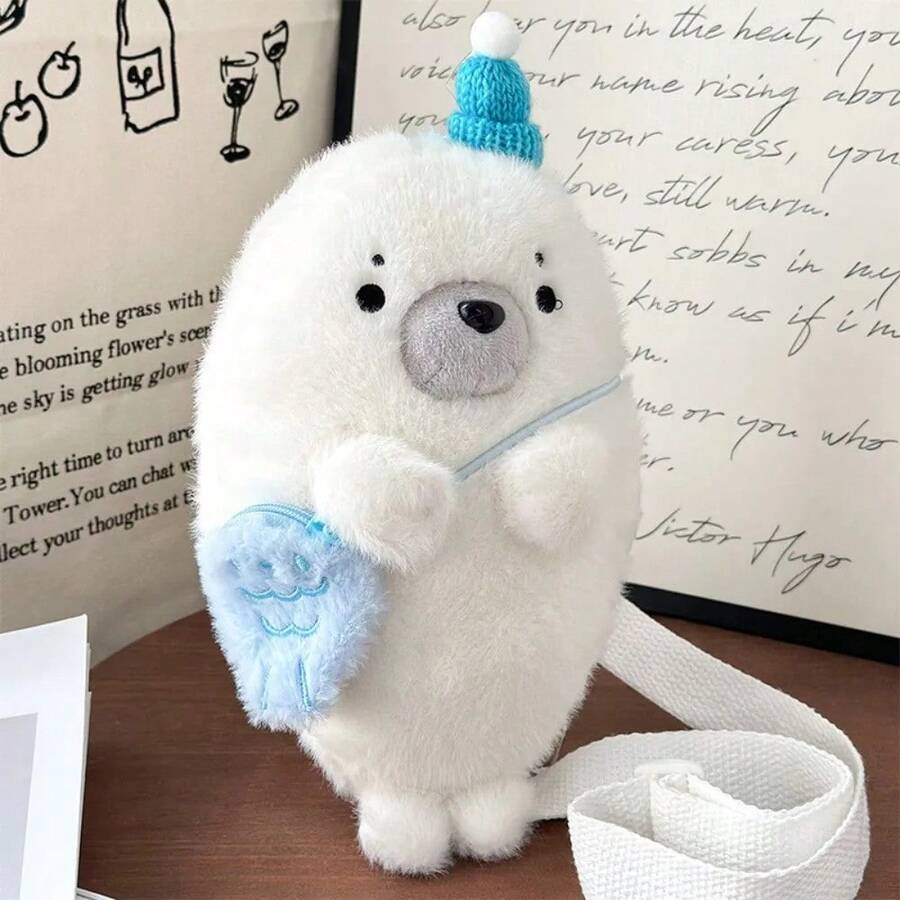 Kids Plush Backpacks - White-c - View 1