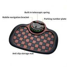 BABY STORY Car Dashboard Anti-Slip Mat, 2026 New Multifunctional Car Anti-Slip Pad With Temporary Parking Number, Universal Rotatable Car Phone Holder - With Stand - View 11