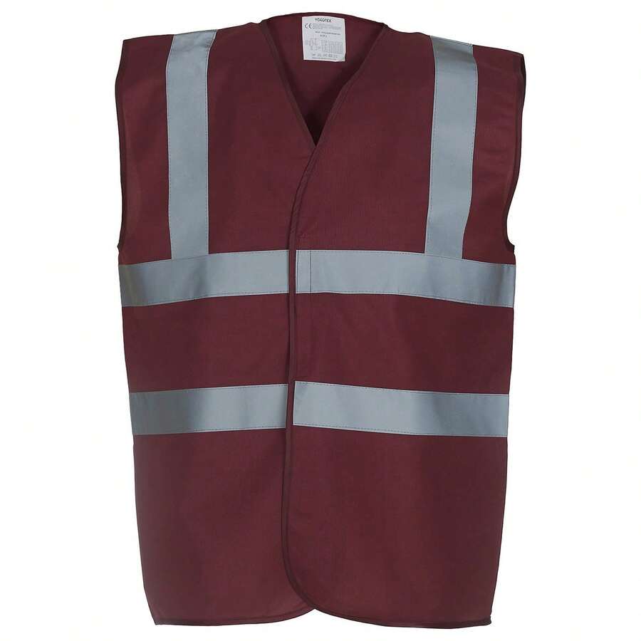 Yoko Unisex Adult Hi-Vis Waistcoat - Maroon - View 1