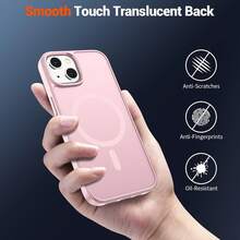 Translucent Matte Magnetic Phone Case Compatible With IPhone 13 14 15, Anti-Drop Anti-Scratch Hard Shell For IPhone 16 Pro Max 17 Pro Max 16e 17e 12 11 - Pink - View 5