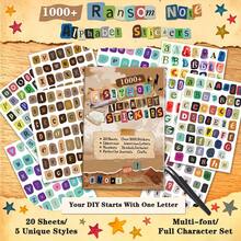 1000+ Letter Stickers, Suitable For Scrapbooking, Journaling And DIY Crafts, Vintage Ransom Note Style, Includes Uppercase/Lower, First Day Of School - Multicolor - View 12