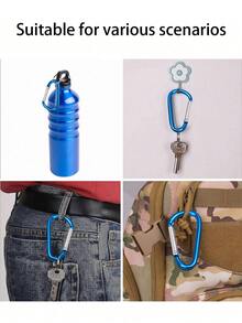 1個/6個/9個迷你鋁製登山扣鑰匙圈，D型環夾鉤，背包扣環，鑰匙收納器，戶外露營徒步配件，禮品 - 彩色 - 查看 5