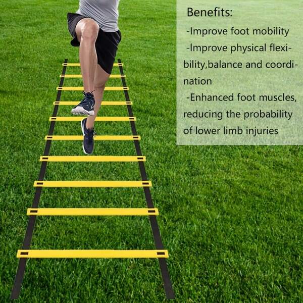 1pc Agility Training Ladder, Jump Grid Ladder, Detachable Portable Football Agility Ladder, Suitable For Football, Basketball, Badminton, Tennis, Fitness Speed Footwork Training Equipment