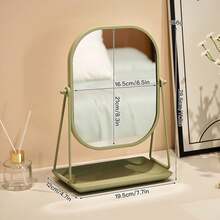 Vintage European Style Makeup Mirror, Desktop Makeup Mirror With Adjustable Stand, High Definition Imaging, Portable Touch-Up Mirror, Suitable For Dorm, Travel, Bathroom, Office, Desk, Back To School, Christmas Gift, For Women, Girls, Students, Teenagers - Multicolor - View 16