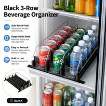 Dispenser de Latas de Bebidas para Geladeira, Organizador Automático de Bebidas com Rolagem para Geladeira, Suporte de Armazenamento de Latas de Refrigerante com Divisórias Ajustáveis, Suporte de Organização de Cozinha para Cerveja, Cola, Bebidas e Garrafas - Multicolorido - Visão 13