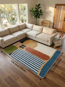 French Country Style Ditsy Floral Living Room Rug, Durable Edged, Stain-Resistant Soft, Suitable For Kitchen, Dining Room, Bedroom, Living Room, Office, Lobby, Hallway, Study, Non-Slip Door Mat, Faux Cashmere Holiday Decor Rug - Multicolor - View 6