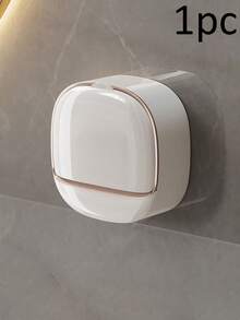 Wall-Mounted Soap Holder, Waterproof Flip-Top Design, Minimalist Soap Box, Suitable For Men And Women, Durable, Applicable For Kitchen, Bathroom, Shower Room, Home Bathroom Decor Storage Accessory, Travel Essential Shower Storage Rack - Multicolor - View 14
