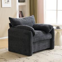 Modern Sofa With Velvet Fabric - Grey 1 Seat - Comfortable And Stylish - Grey 1 Seat - View 3